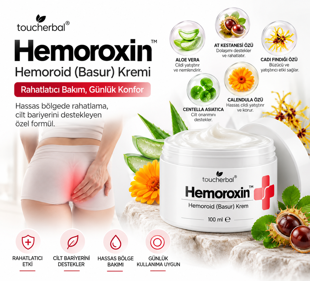 Hemoroxin Hemoroid (Basur) Bakım Kremi – 100 ml